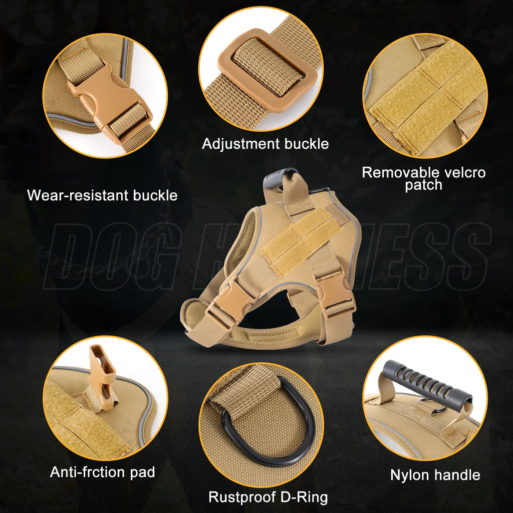 Tactical Military Vest Pet German Shepherd Golden Retriever Tactical Training Dog Accessories Dog Harness for Large Dogs