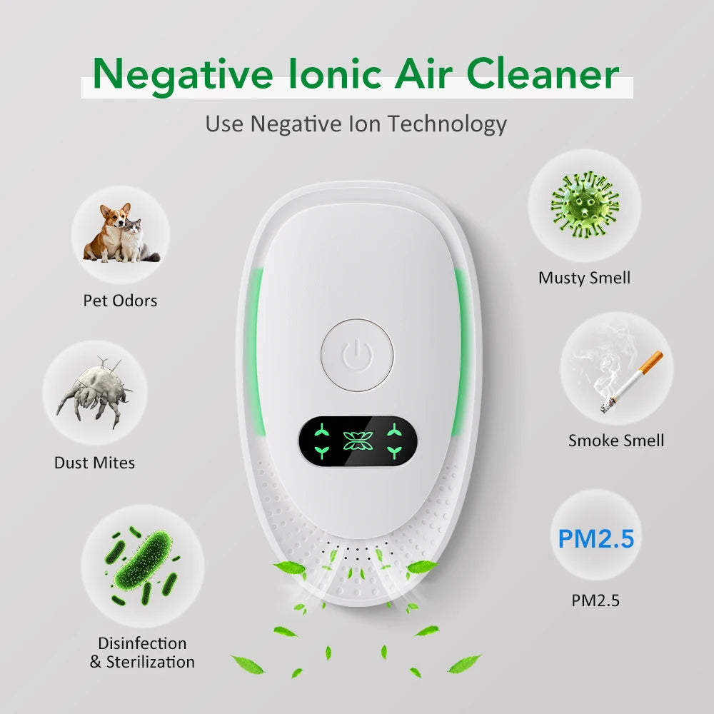 Mini Air Purifier Plug In Negative Ion Ionizer Air Purifier for Office Bedroom Quiet Ionizer Air Cleaner Toilet Deodorant
