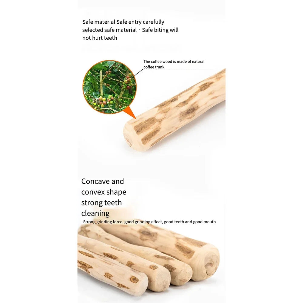 FZCSPEED Coffee Wooden Dog Chew Toy, Dog Wooden Chew Stick, for Tooth Pressure Relief, Pet Toys
