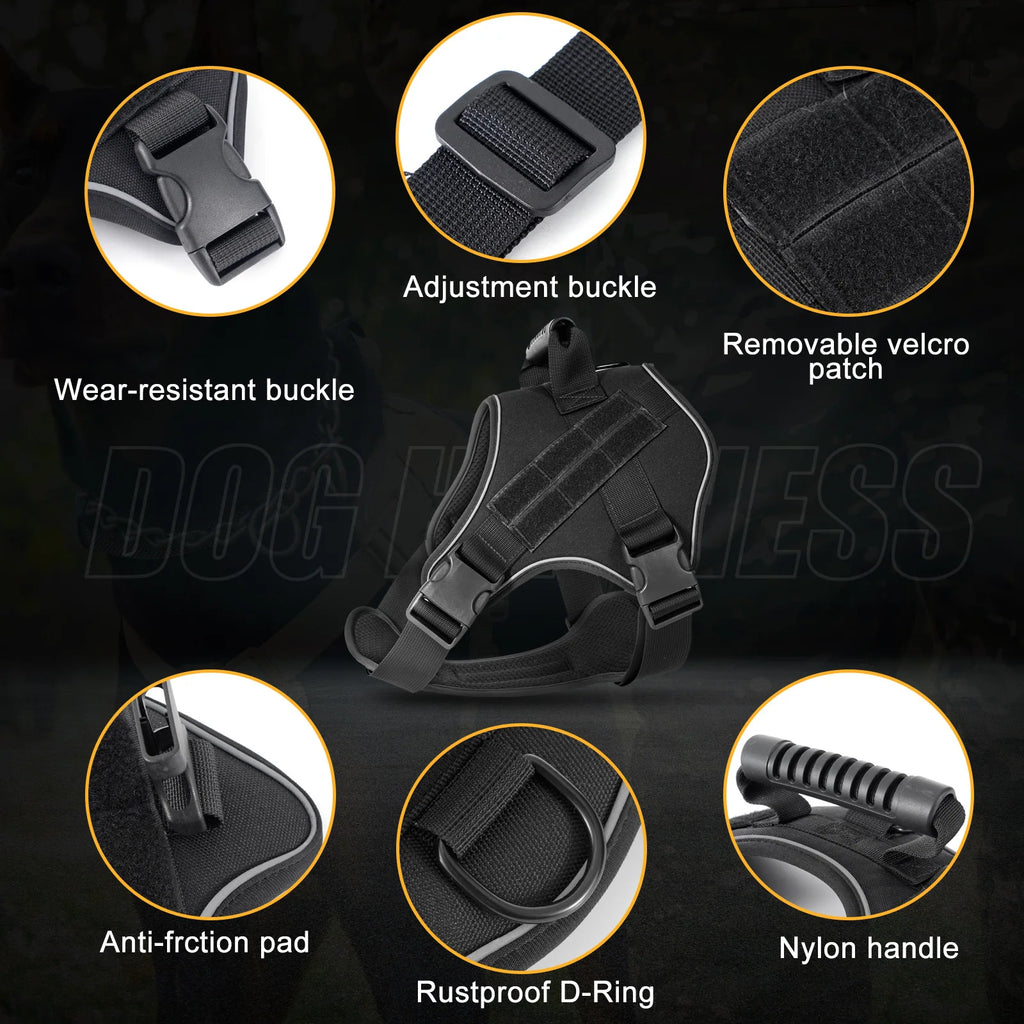 Tactical Military Vest Pet German Shepherd Golden Retriever Tactical Training Dog Accessories Dog Harness for Large Dogs