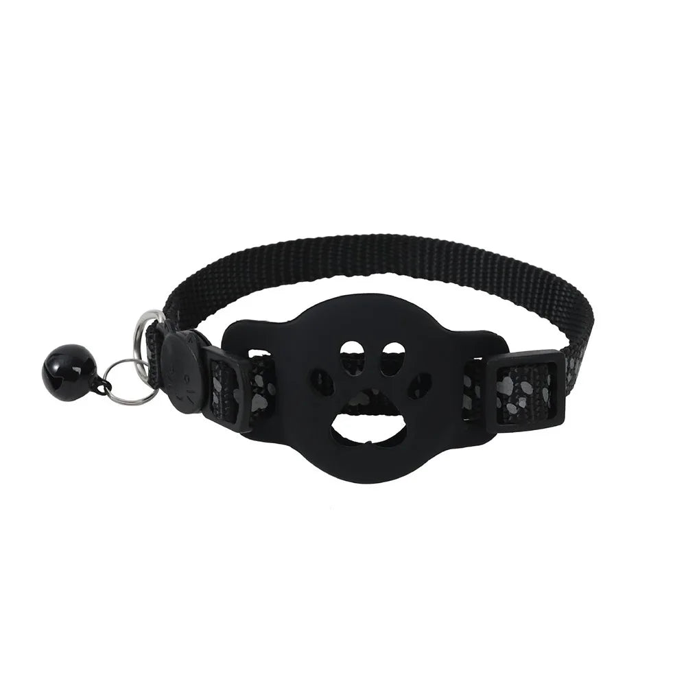 Safety Buckle Cat Collar Adjustable Waterproof For Airtag Collar Anti-Lost Reflective Strips Pet Tracking Collar For Air tag