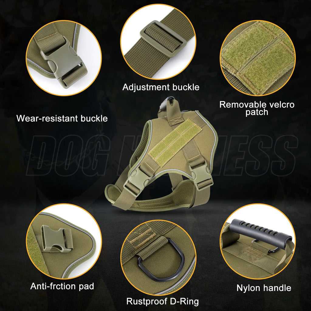 Tactical Military Vest Pet German Shepherd Golden Retriever Tactical Training Dog Accessories Dog Harness for Large Dogs