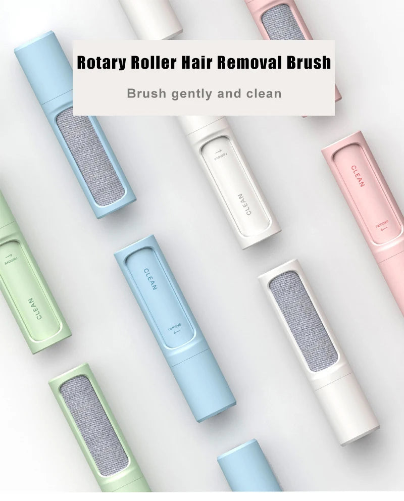2-1 Reusable Pet Hair Remover Brush Lint Roller Self Cleaning Cat Dog Fur Hair Dust Removal Brush for Clothes Portable Effective
