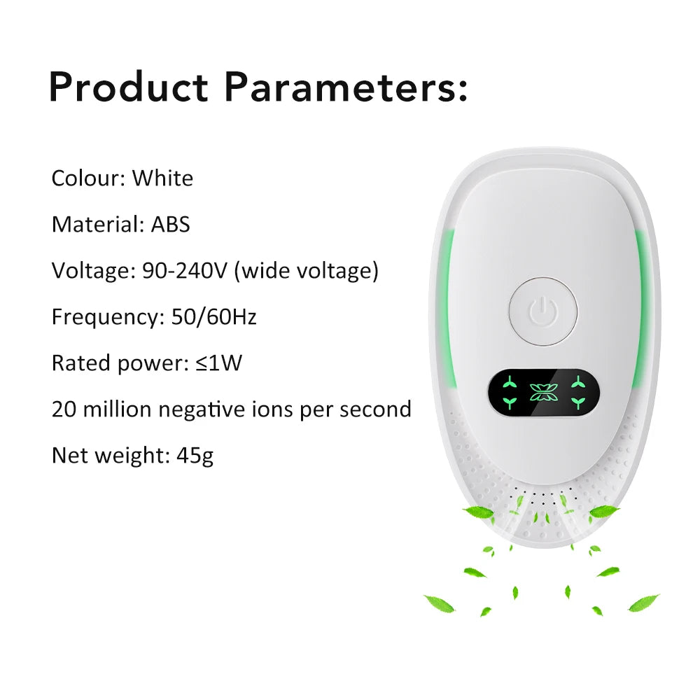 Mini Air Purifier Plug In Negative Ion Ionizer Air Purifier for Office Bedroom Quiet Ionizer Air Cleaner Toilet Deodorant