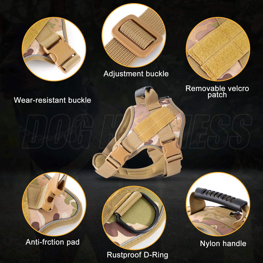 Tactical Military Vest Pet German Shepherd Golden Retriever Tactical Training Dog Accessories Dog Harness for Large Dogs